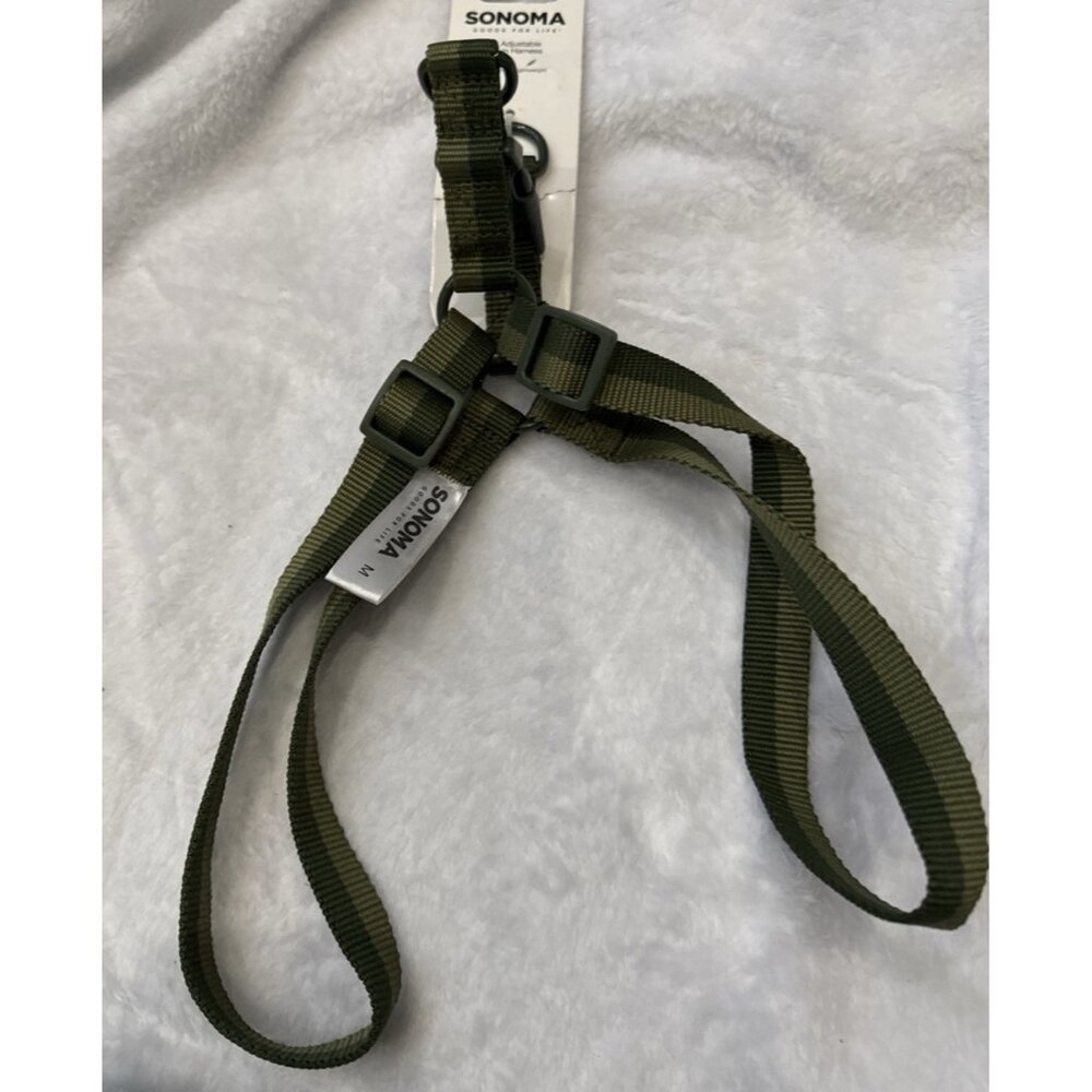 SONOMA GOODS FOR LIFE PET ADJUSTABLE CLIP-IN HARNESS SIZE MEDIUM IN Green
